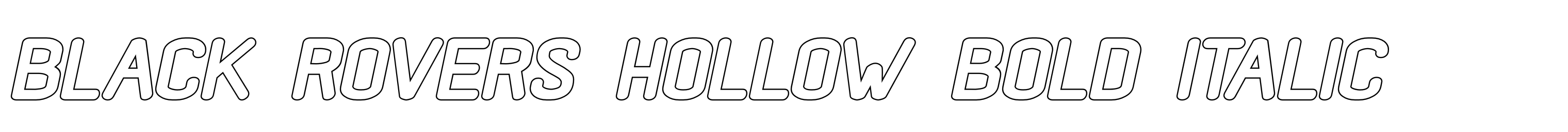 Black Rovers Hollow Bold Italic